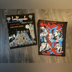 VINTAGE Rock & Roll Back Patches - Led Zeppelin and Pink Floyd vest not included